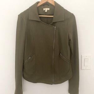 Silence + noise hunter green moto jacket